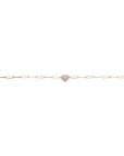 14K Gold 1/3 CTW Natural Diamond Heart & Paperclip-Style Bracelet Valentine's Day Gift