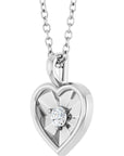 14K Gold 1/10 CT Natural Diamond Heart 18" Necklace Valentine's Day Gift
