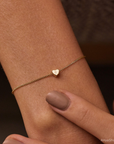 3D Heart Initial Bracelet