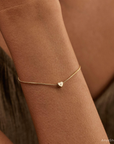 3D Heart Initial Bracelet