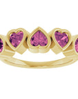 14K Gold Natural Tourmaline Birthstone Heart Ring Valentine's Day Gift