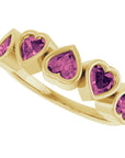 14K Gold Natural Tourmaline Birthstone Heart Ring Valentine's Day Gift