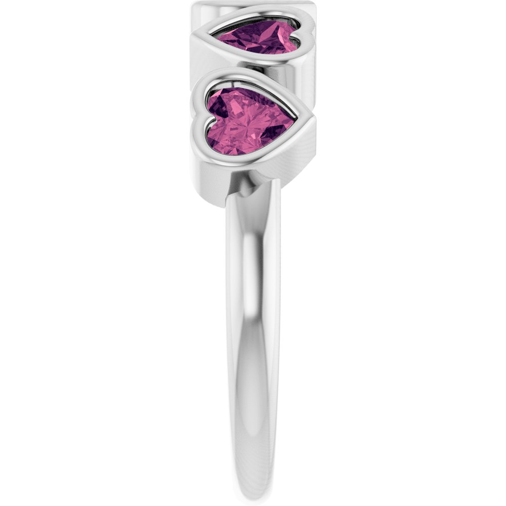 14K Gold Natural Tourmaline Birthstone Heart Ring Valentine&#39;s Day Gift