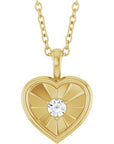 14K Gold 1/10 CT Natural Diamond Heart 18" Necklace Valentine's Day Gift