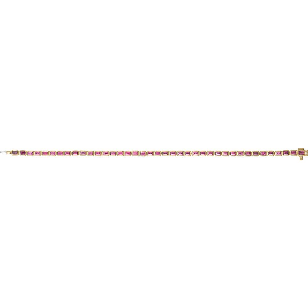 14K Gold Natural Birthstone Line 7&quot; Bracelet Valentine&#39;s Day Gift