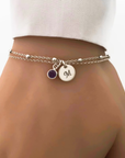 Birthstone and Initial Bracelet