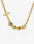 Cross with Birthstone Necklace