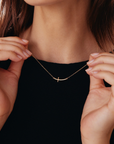 Curved Cross Necklace