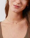 Natural Diamond Initial Necklace 14K .05 CTW