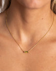 Dainty Baguette Birthstone Necklace