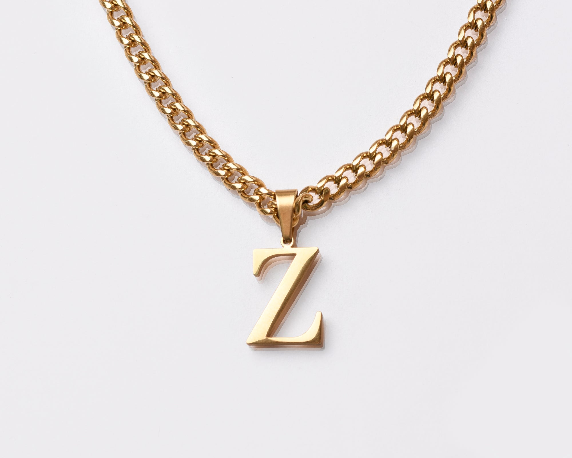 Mens Cuban Initial Necklace