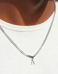 Mens Cuban Initial Necklace