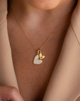 Pearl Initial Heart Necklace