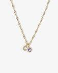 Diamond Initial Birthstone Necklace