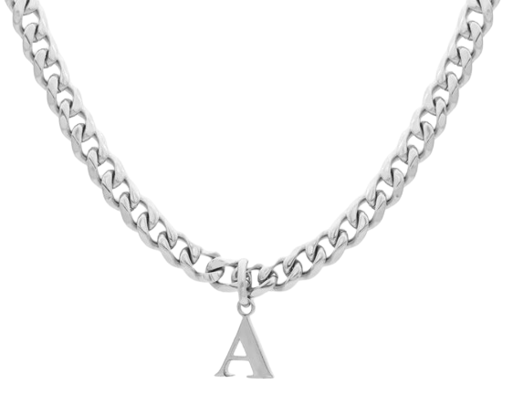 Mens Cuban Initial Necklace