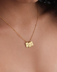 Script Initial Tag Necklace