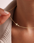 Sideways Cross Necklace