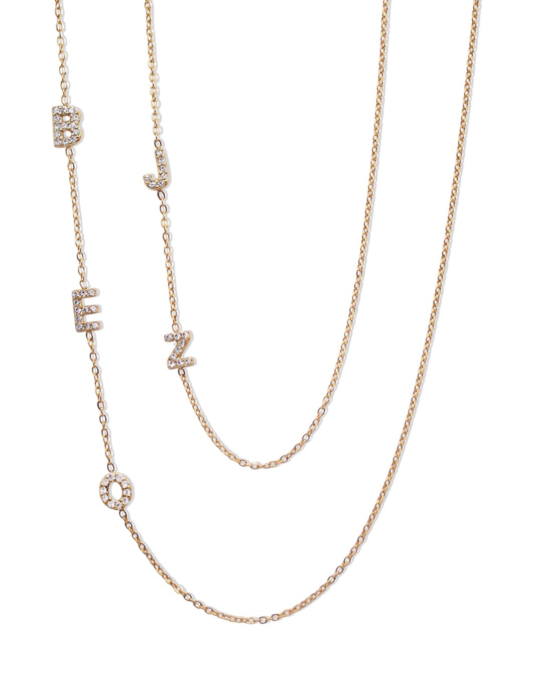 Diamond Sideway Initial Necklace