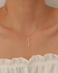 Vertical Script Name Necklace