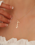 Vertical Script Name Necklace