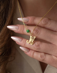 Butterfly Initial Necklace