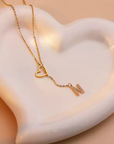Heart Necklace with Diamond Initial