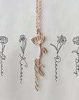 birthflower name necklace