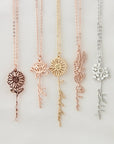birth flower necklace