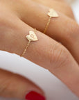 Dainty Chain Initial Ring 