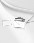 Personalized Envelope Letter Necklace with Real Rose Box